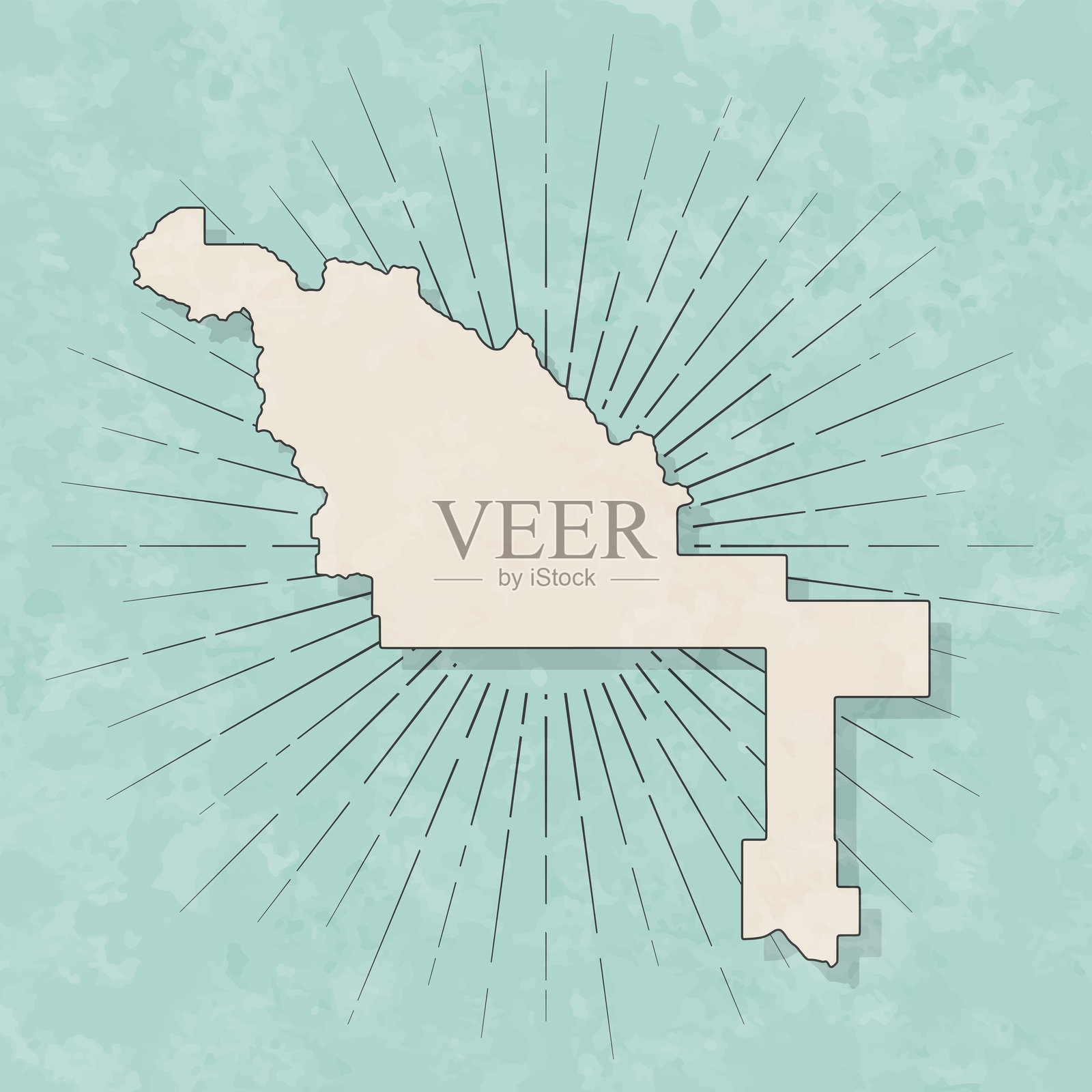 爱达荷州布莱恩县。复古风格地图 - 旧纹理纸张插画图片素材