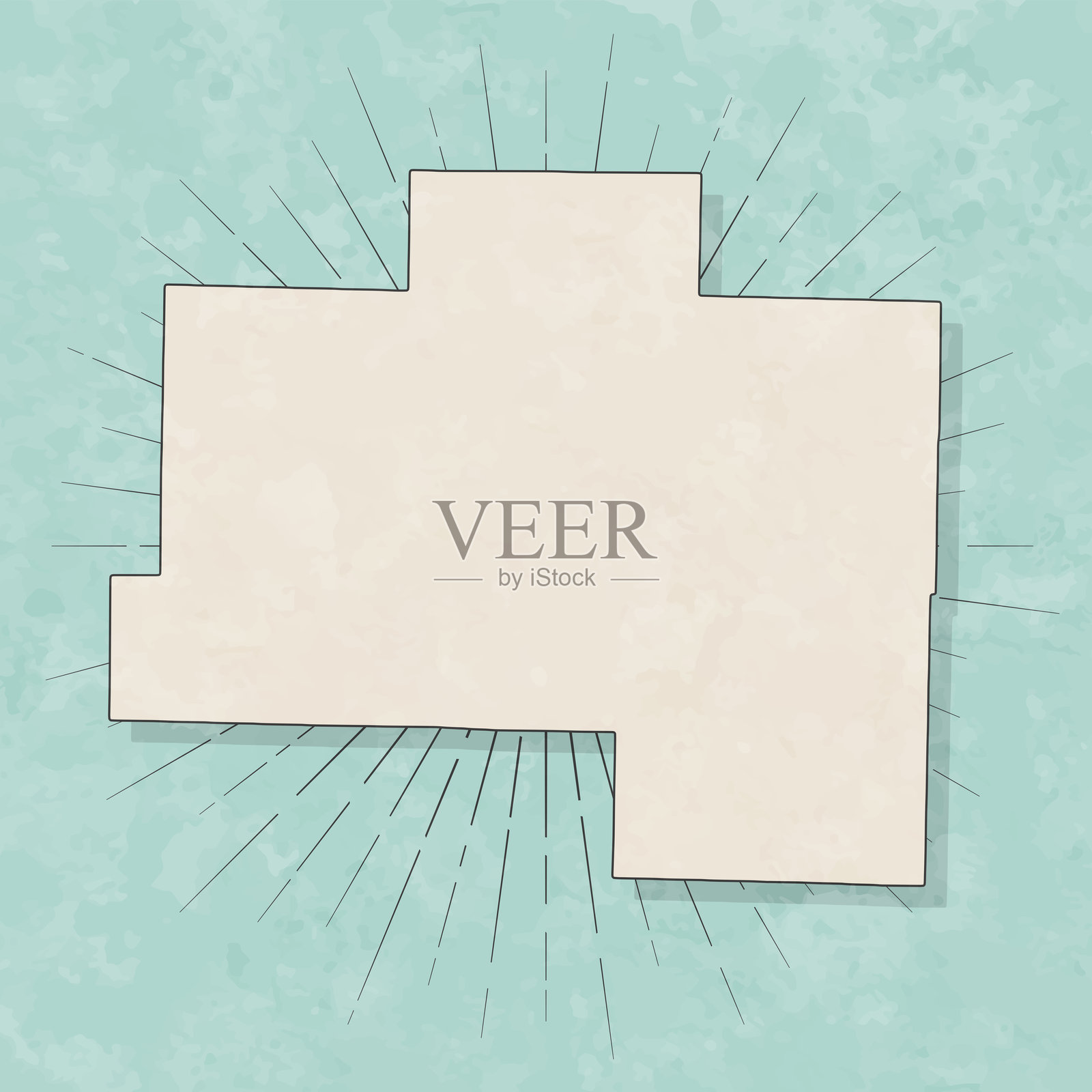 阿肯色州范布伦县。复古风格地图 - 旧纹理纸张插画图片素材