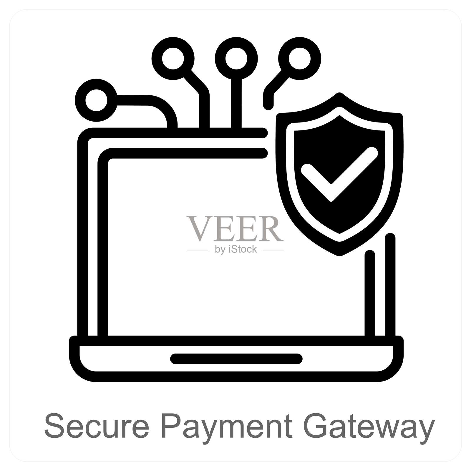 安全支付网关插画图片素材