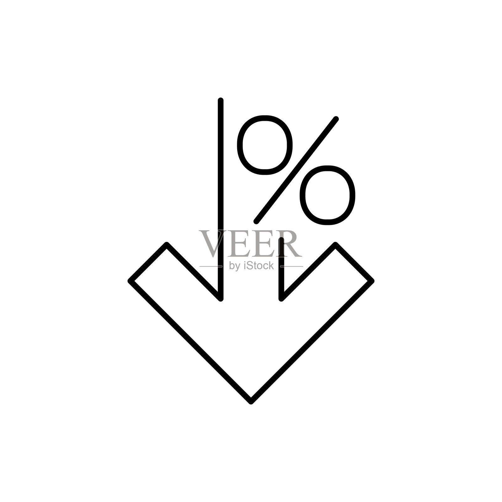 百分比下降，百分比下降的概念，下降和损失的概念。矢量EPS 10。可用于任何平台或目的。行动推广和广告。适用于：移动设备、应用程序、设计、网页、开发、用户界面。插画图片素材