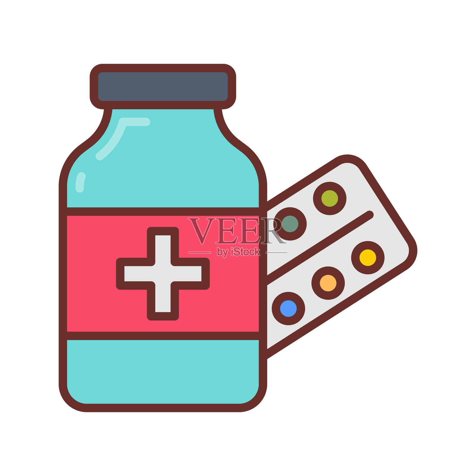 抗生素图标，矢量图形。标志设计插画图片素材