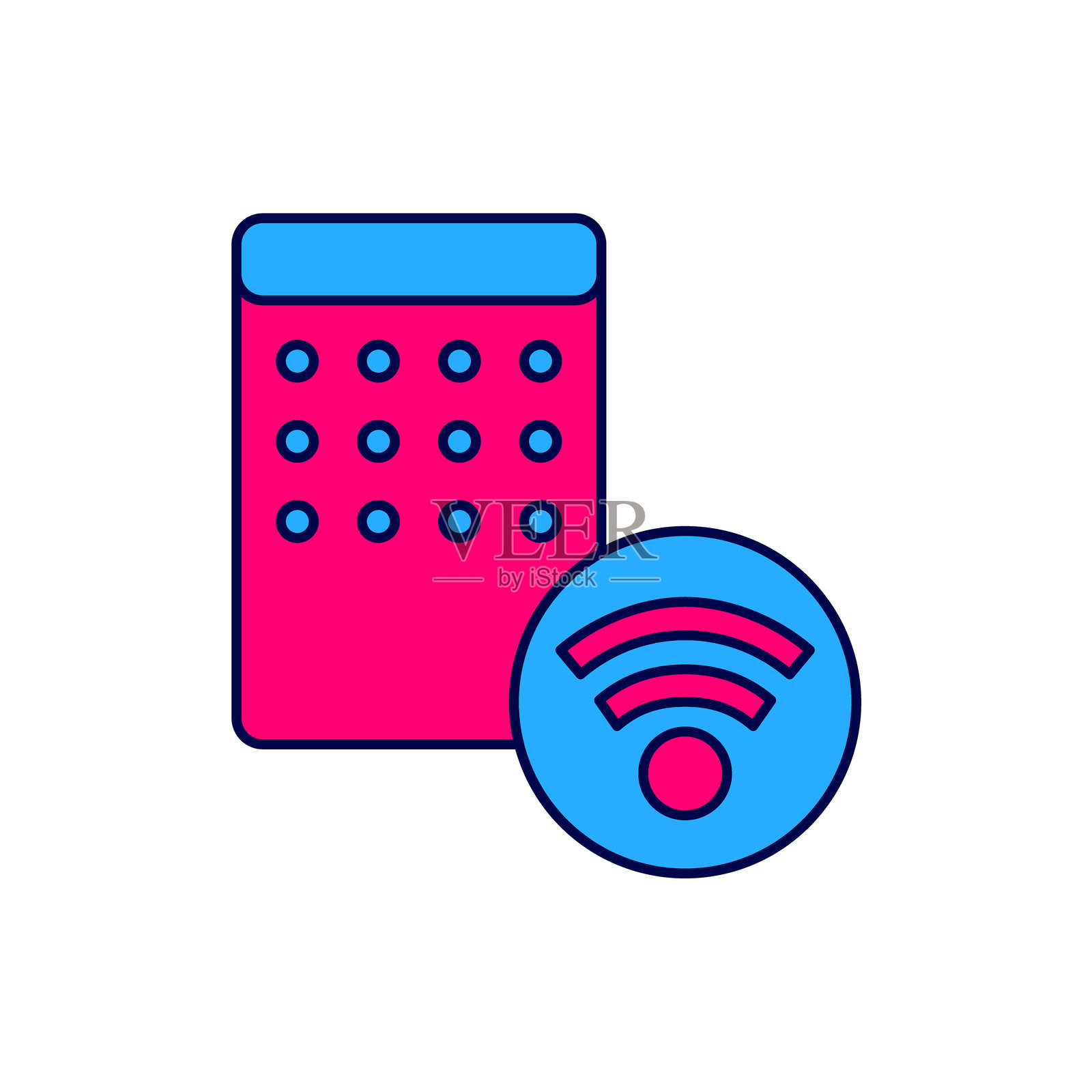 填充轮廓的空气加湿器图标，背景为白色。便携式电动家用电器，家居空气净化和加湿。矢量图。插画图片素材