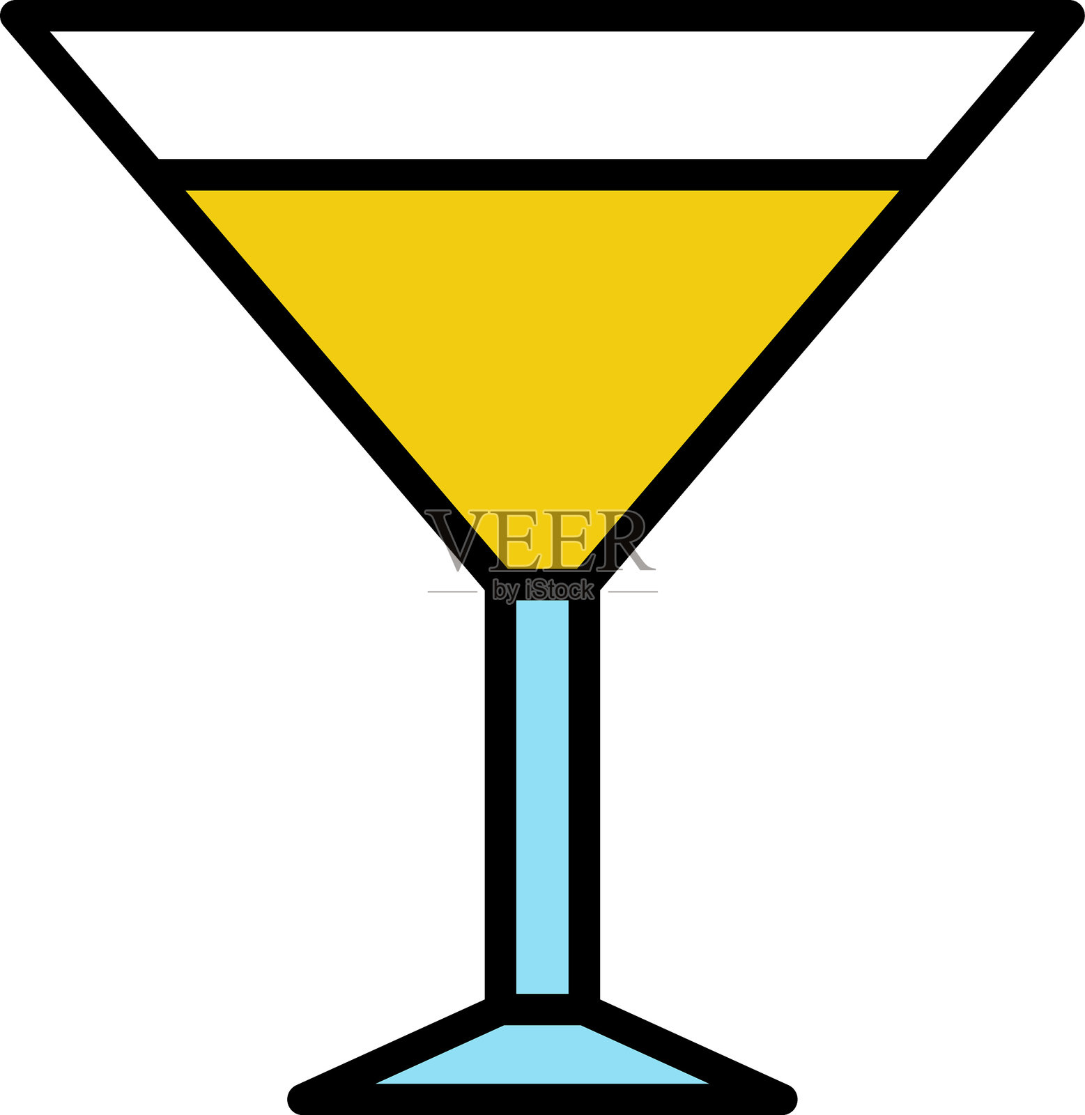 鸡尾酒图标。马提尼或玛格丽塔鸡尾酒图标矢量。插画图片素材