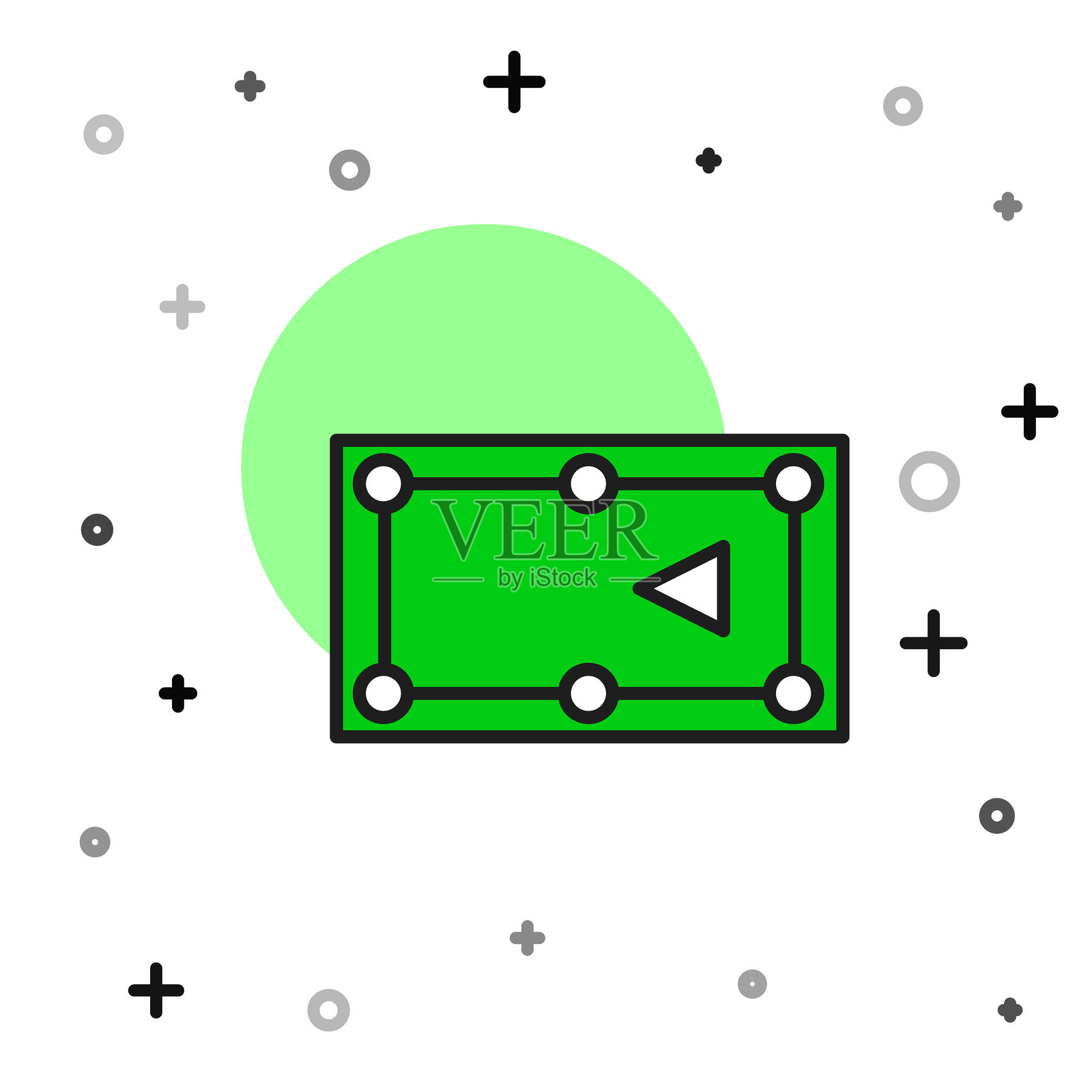 填充轮廓的台球桌图标，背景为白色。台球桌。矢量图。插画图片素材