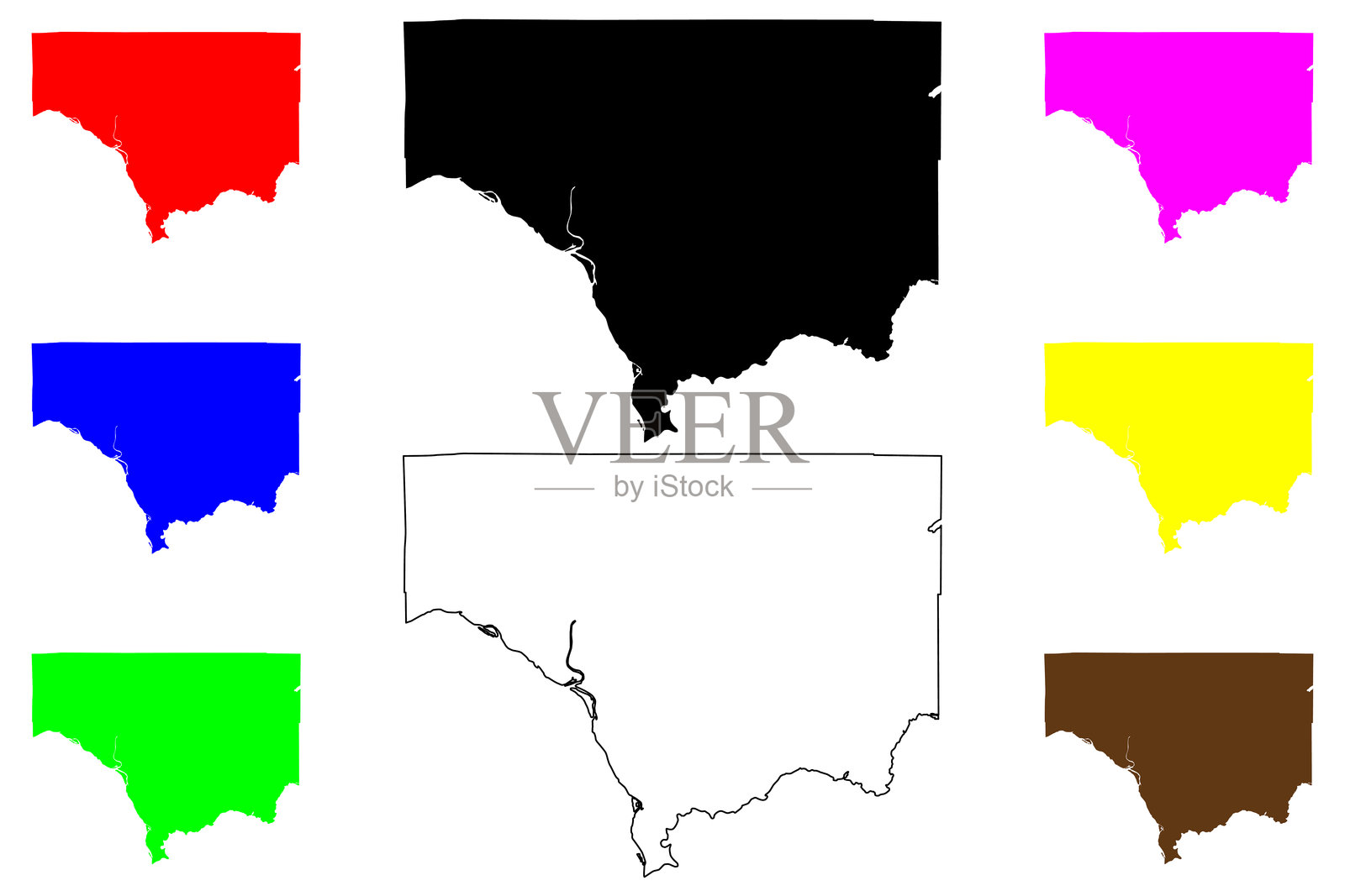 华盛顿州考尔茨县地图矢量插图，涂鸦风格的考尔茨县地图插画图片素材