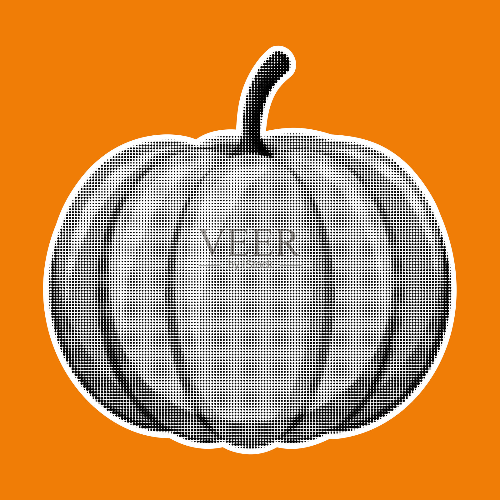 南瓜。时尚的半色调风格插画图片素材