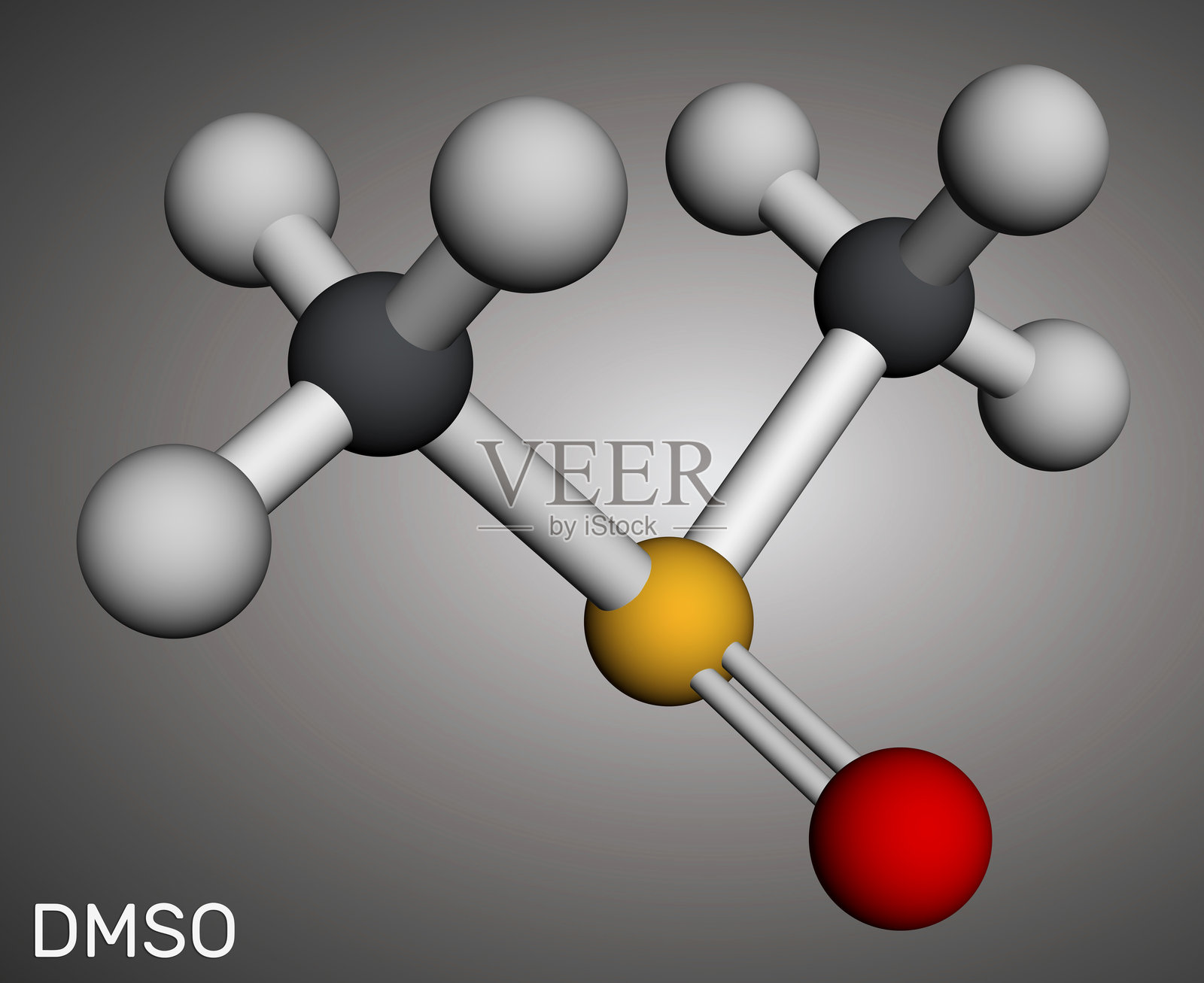 二甲基亚砜,dmso,c2h6os分子.一个有机硫化合物,极性非质子溶剂