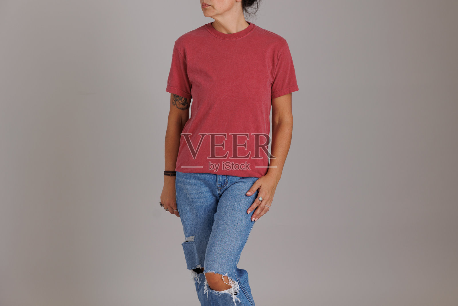 舒适色彩T恤模型用于样品展示照片摄影图片