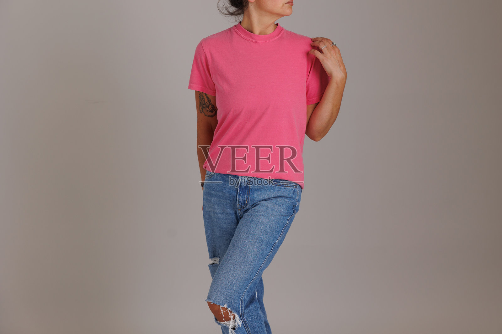 舒适色彩T恤模型用于样品展示照片摄影图片