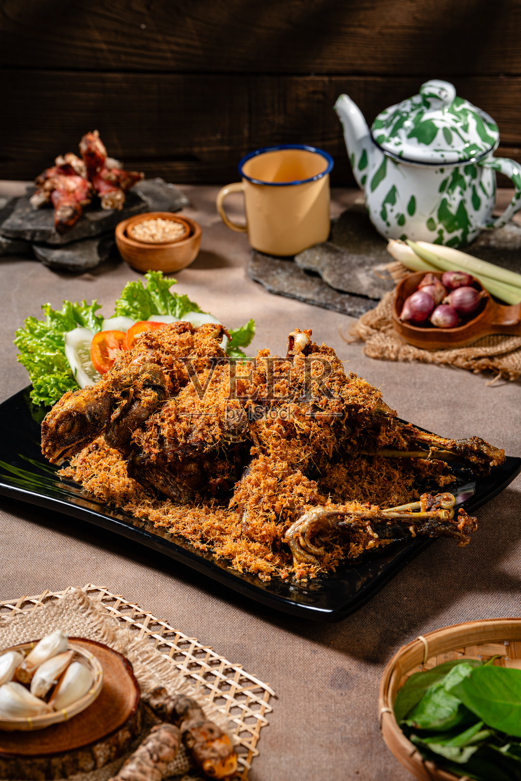 香茅炸鸡照片摄影图片