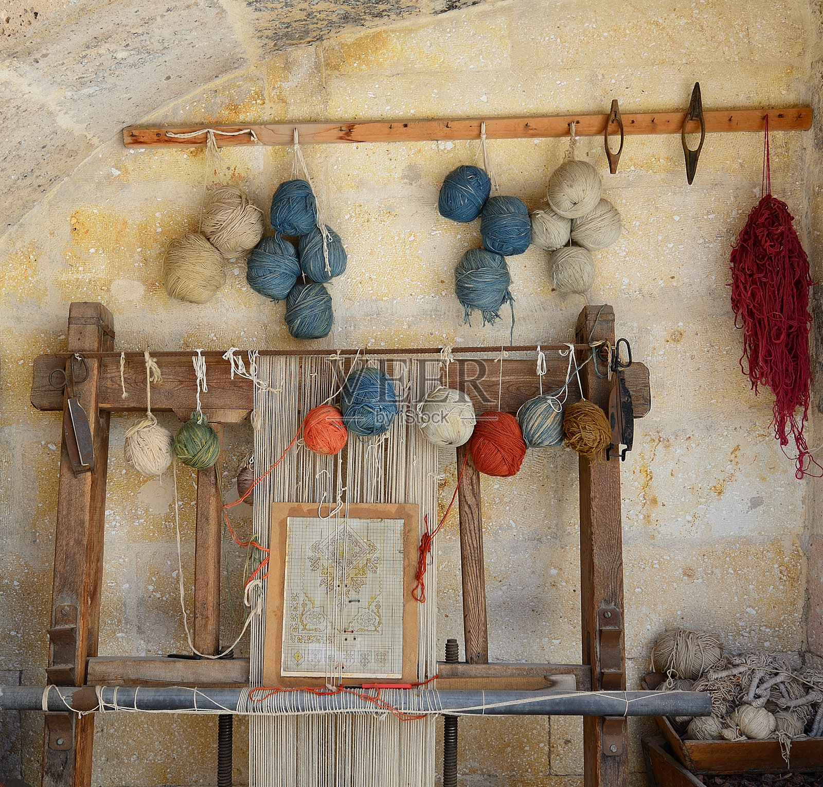 传统织机照片摄影图片