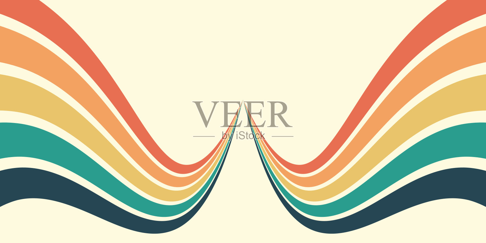 复古未来主义海报设计，时尚的复古线条风格。现代艺术海报，复古复古风格，70年代条纹背景模板，线条形状矢量设计。插画图片素材