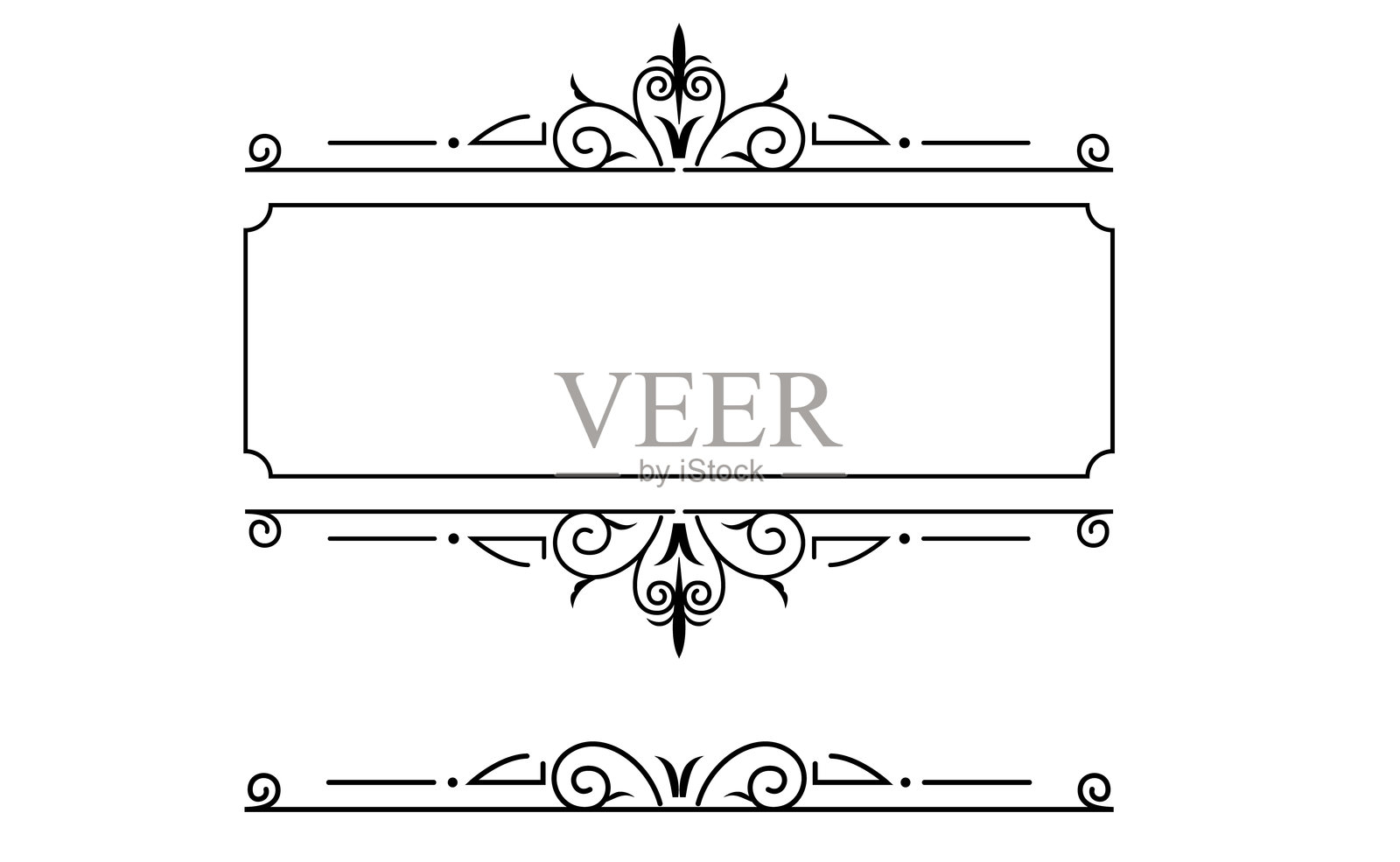 黑色矢量框架在白色背景上插画图片素材
