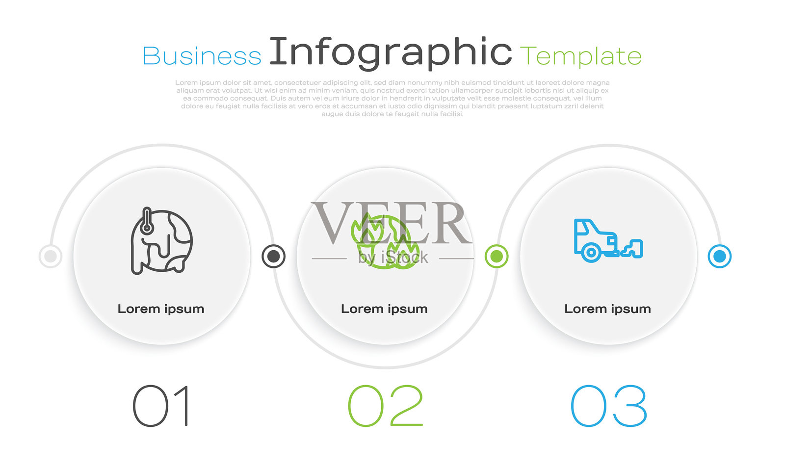 全球变暖、火灾和汽车排放。商业信息图表模板。矢量图。插画图片素材