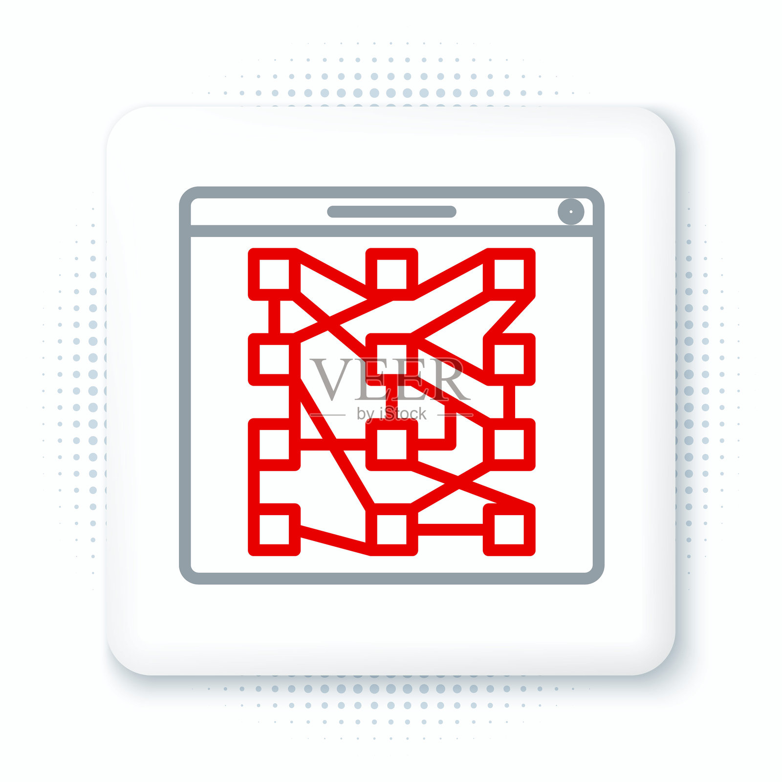 全球科技或社交网络图标，白色背景上的线条设计。彩色轮廓概念。矢量图。插画图片素材