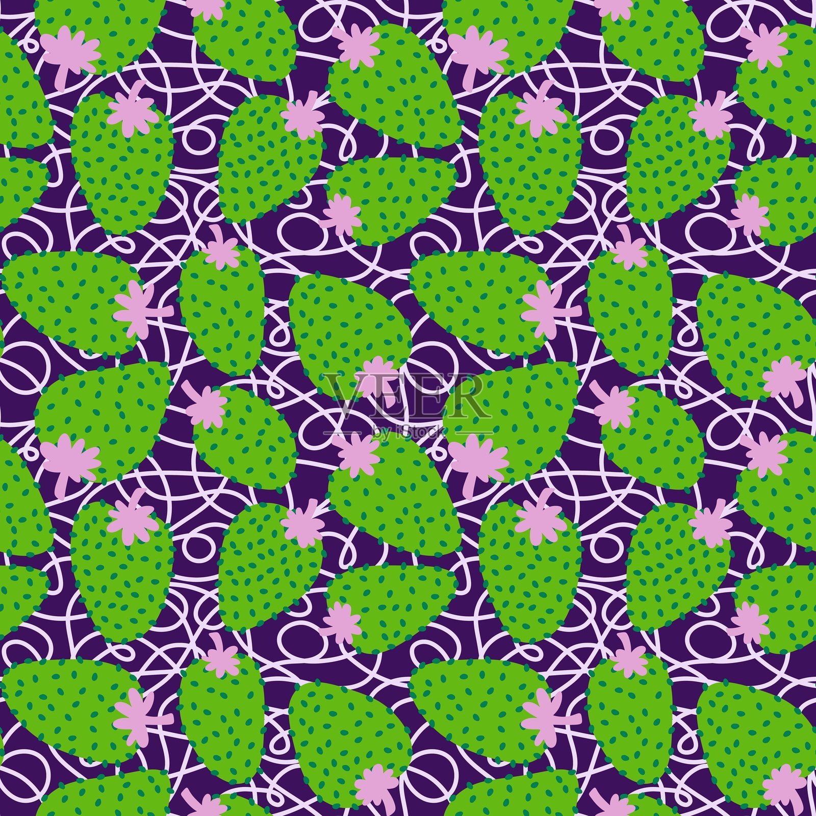 水果无缝草莓图案，适用于面料、纺织品和包装照片摄影图片