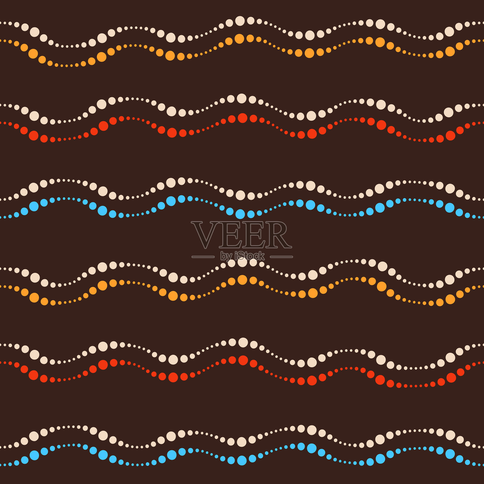 矢量无缝色彩图案。波浪形无缝色彩矢量背景。插画图片素材