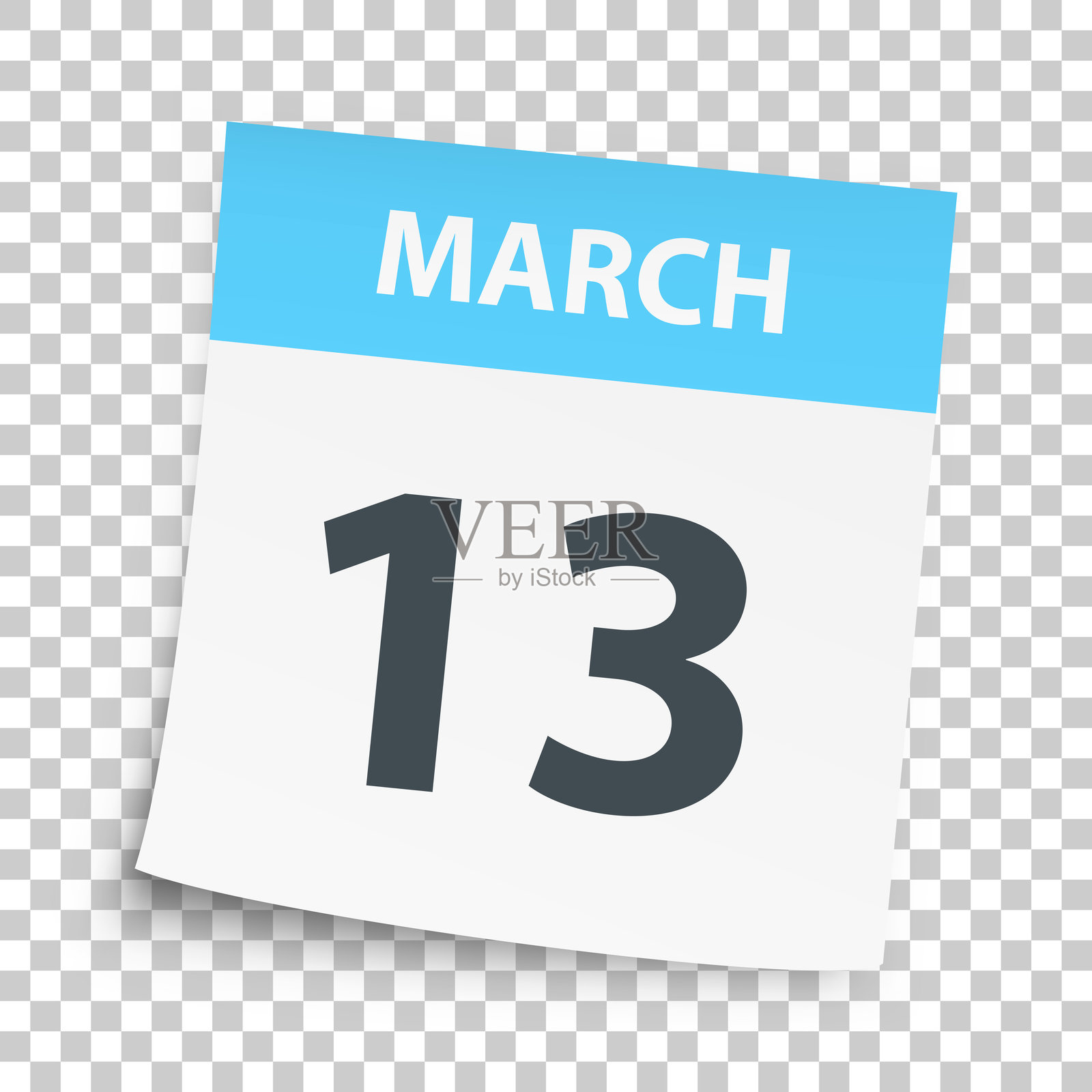 3月13日 - 空白背景上的日历插画图片素材