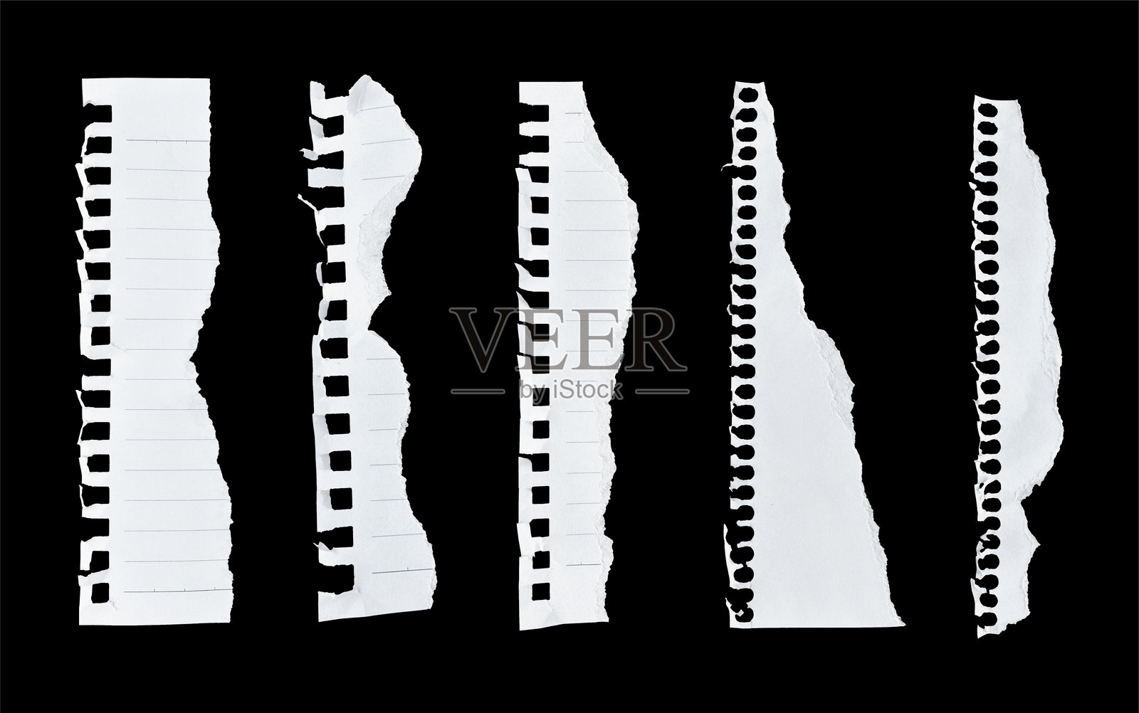 白色撕裂的皱纸条照片摄影图片