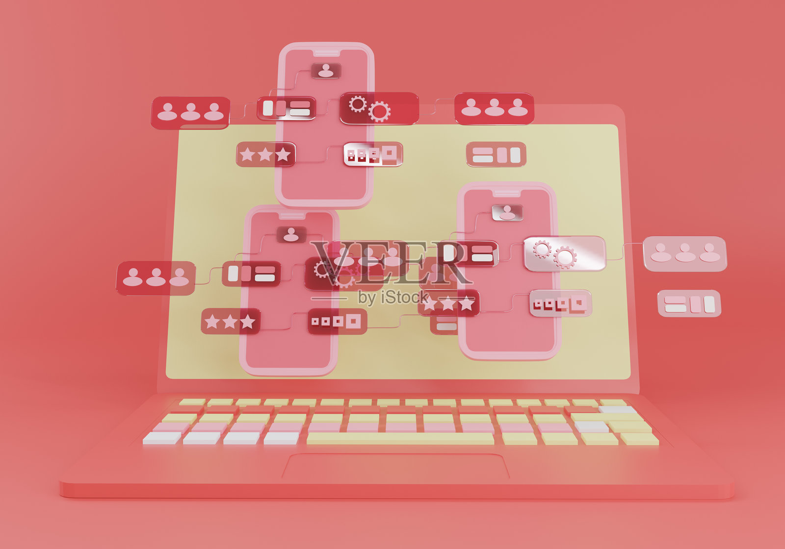 计算机设计数据处理开发数据原型界面流程图智能手机应用程序，创建用户界面管理模板节点图形UX UI系统，用户网络体验，3D渲染照片摄影图片