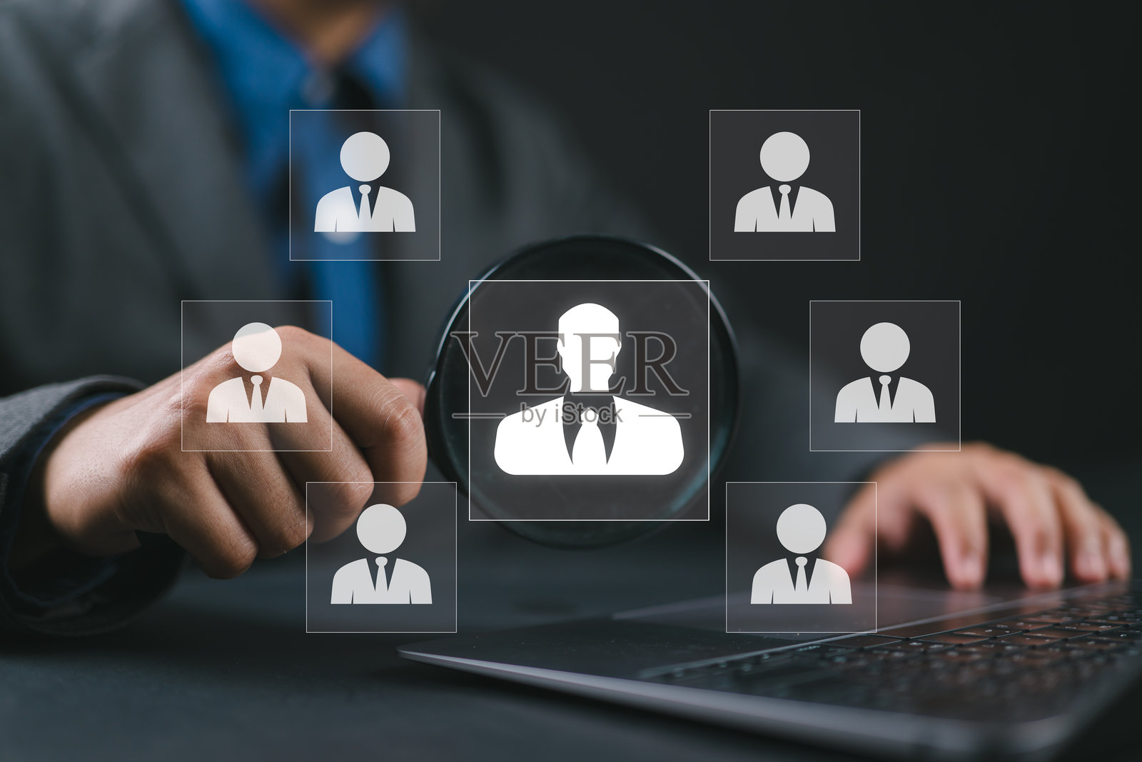 人力资源管理（HR）概念。招聘、领导力和团队建设。搜索和选择职位候选人。为组织招聘员工的过程。照片摄影图片