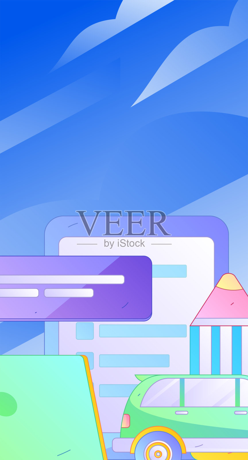 购买汽车保险的扁平角色矢量概念操作插图插画图片素材