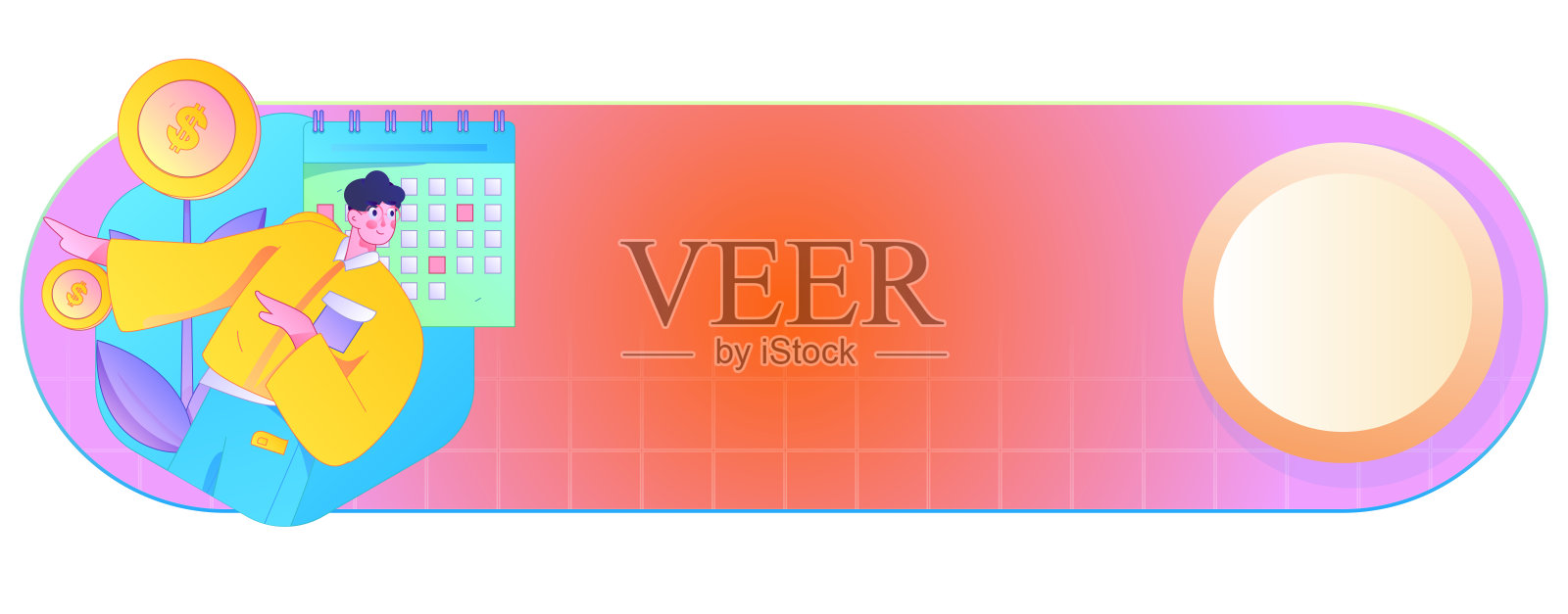 平面矢量插图展示商务人士在工作场景中操作插画图片素材