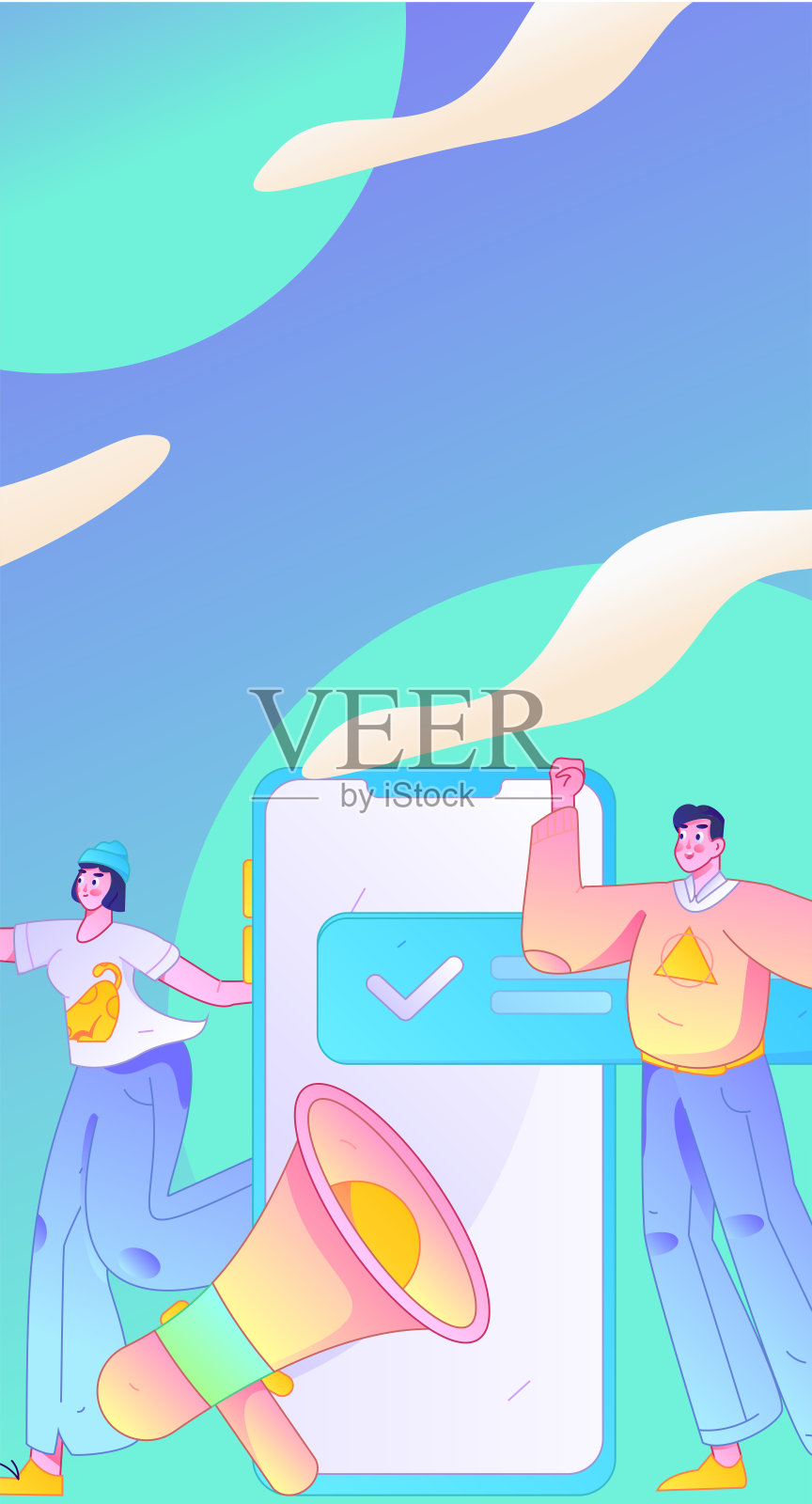 通知公告矢量创意平面手绘插图插画图片素材