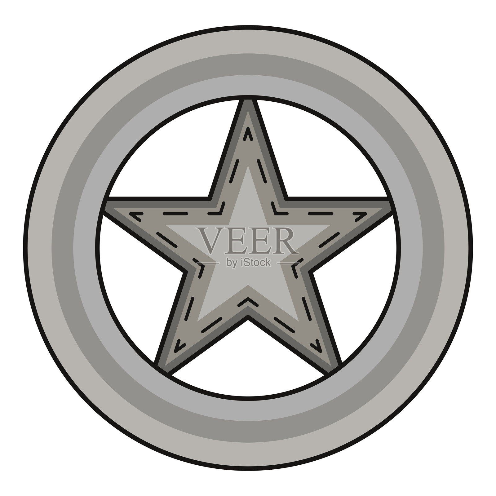 德克萨斯游骑兵徽章插画图片素材