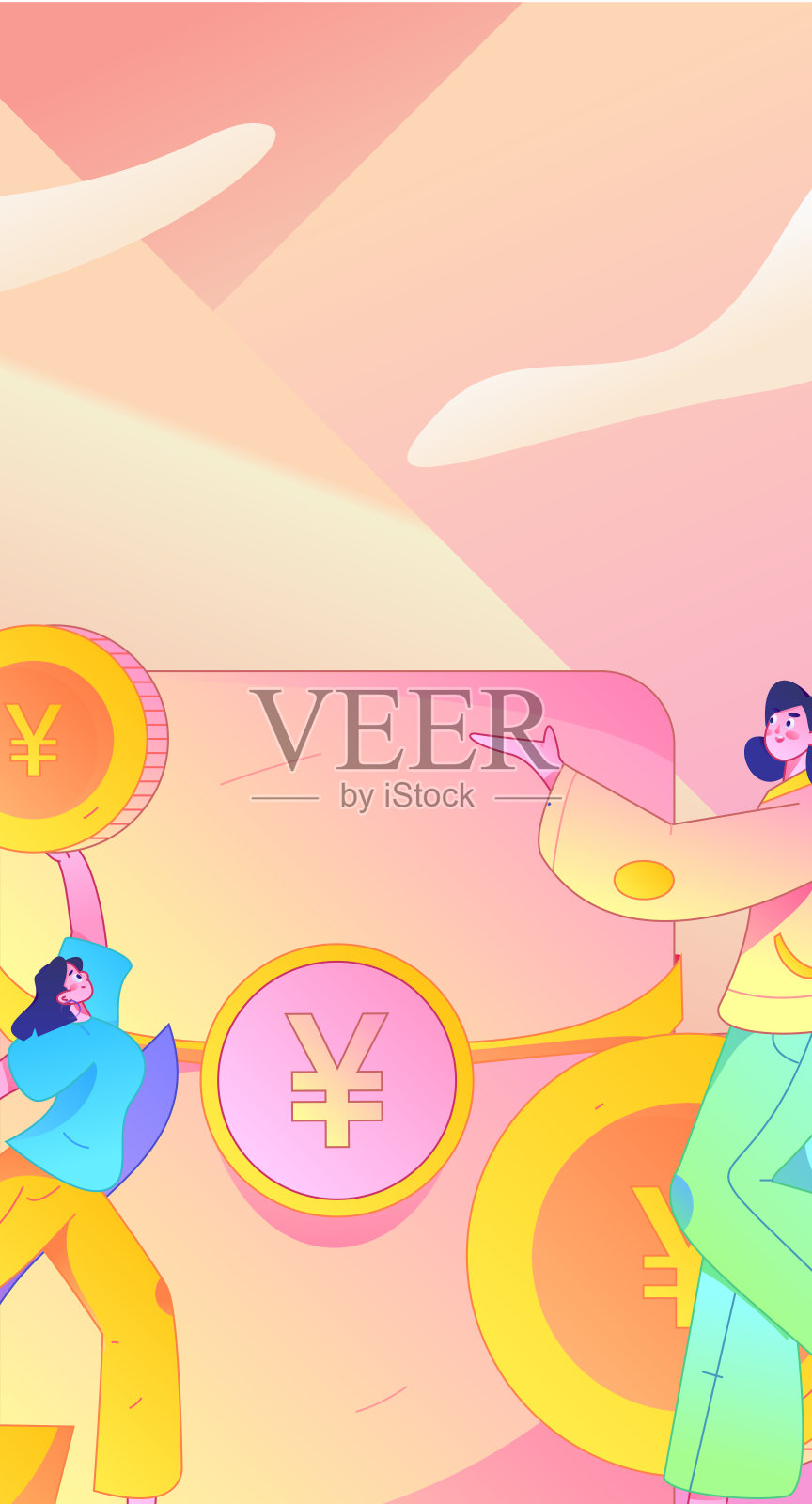 使用红包吸引新客户并推广活动。扁平矢量角色概念插图插画图片素材