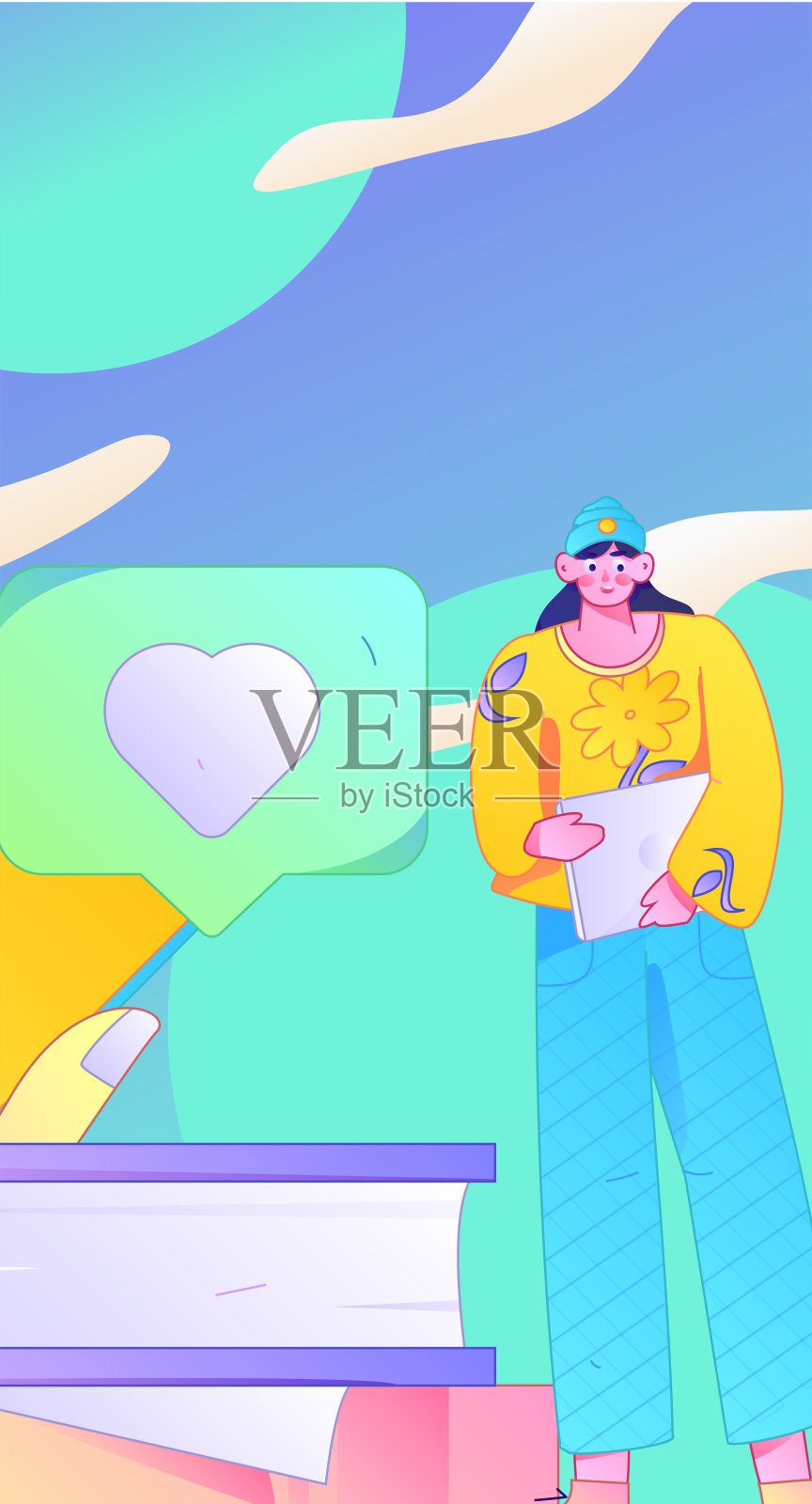 教育与学习的人物扁平矢量概念手绘插图插画图片素材