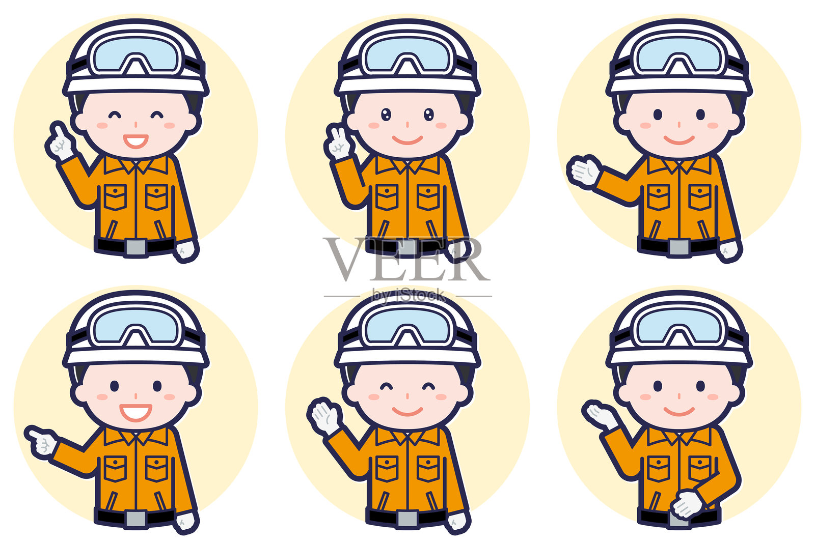 男性救援工作者姿势集_03插画图片素材