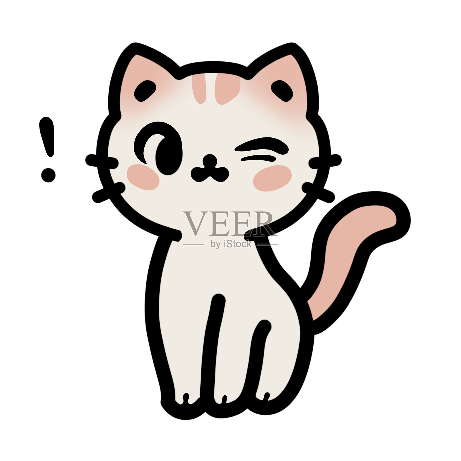 快乐的小可爱猫咪卡通图插画图片素材