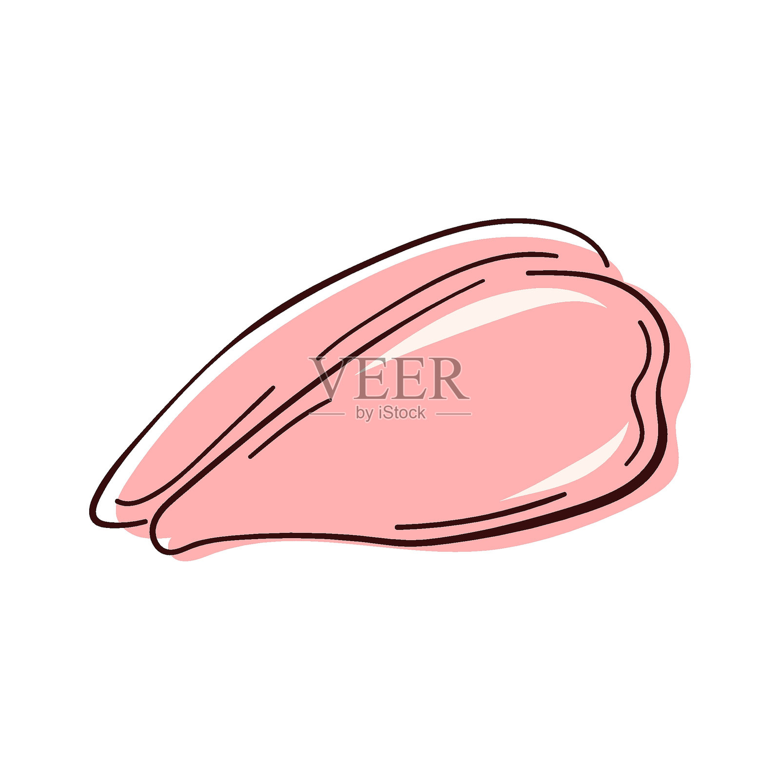 手绘风格的鸡胸肉片。适用于肉店的蛋白质肉类生产设计，配送包装设计。背景为白色。插画图片素材