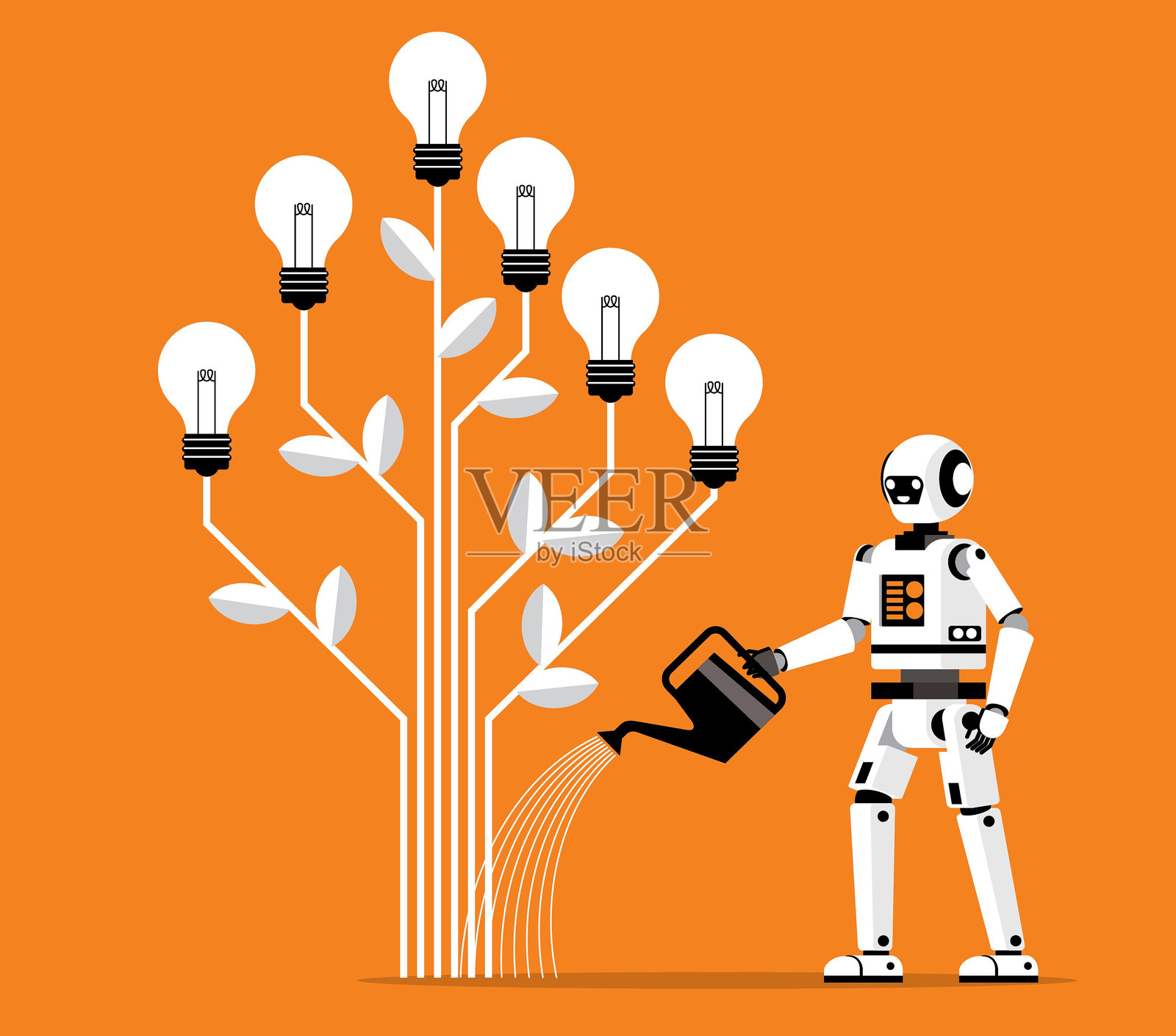 种植 - 机器人插画图片素材