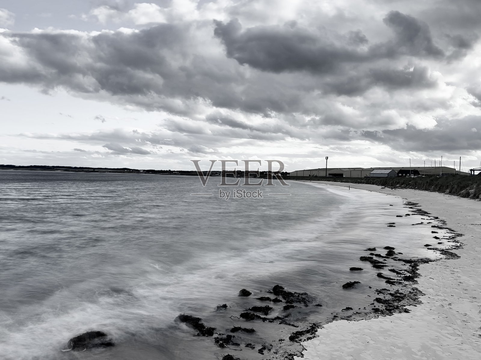 诺森伯兰北海的长时间曝光摄影照片摄影图片