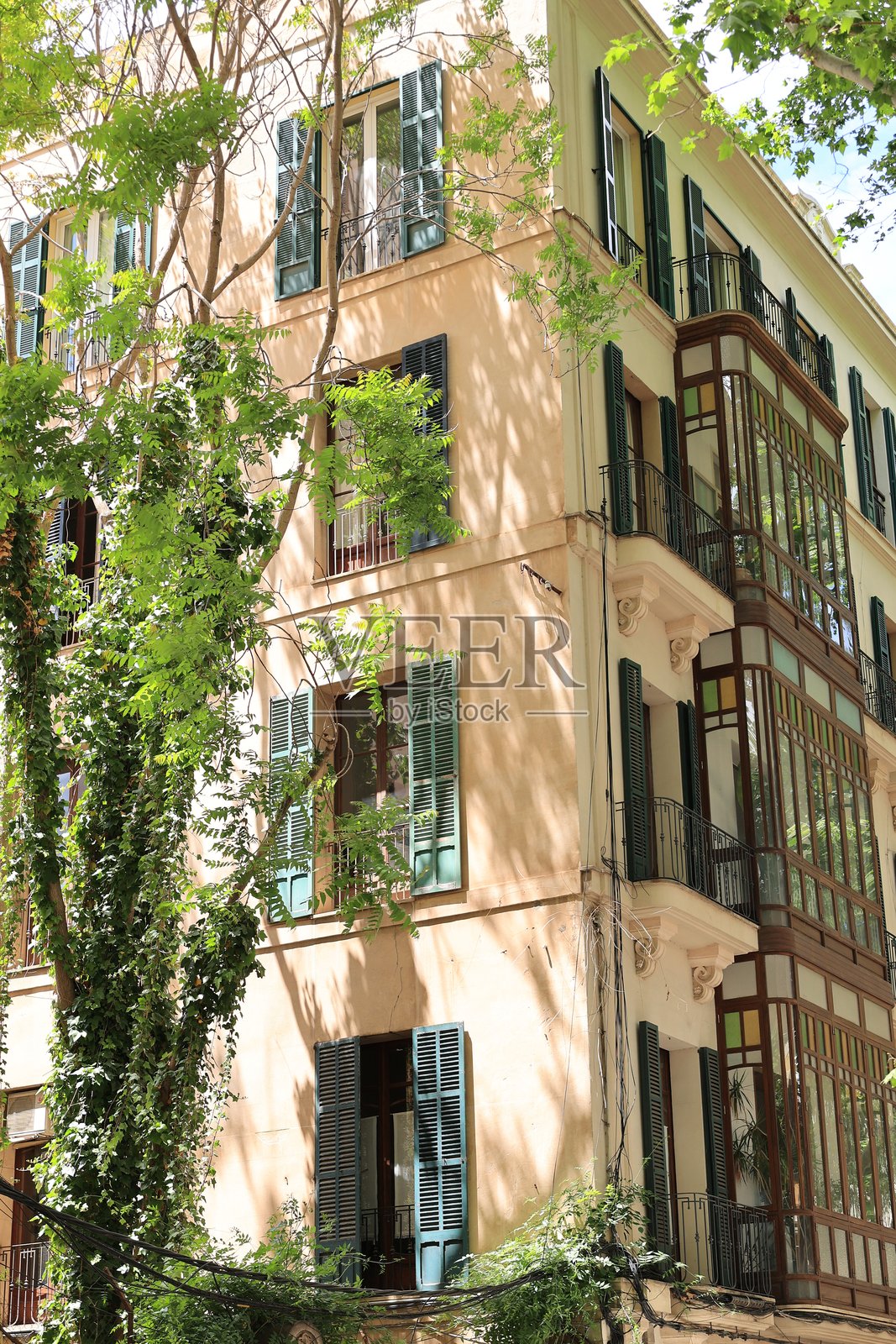 马略卡岛帕尔马老城的初夏照片摄影图片