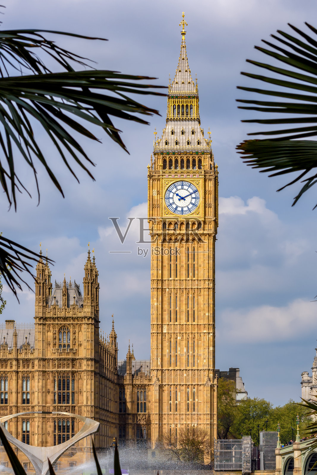 伦敦国会大厦的钟楼大本钟照片摄影图片