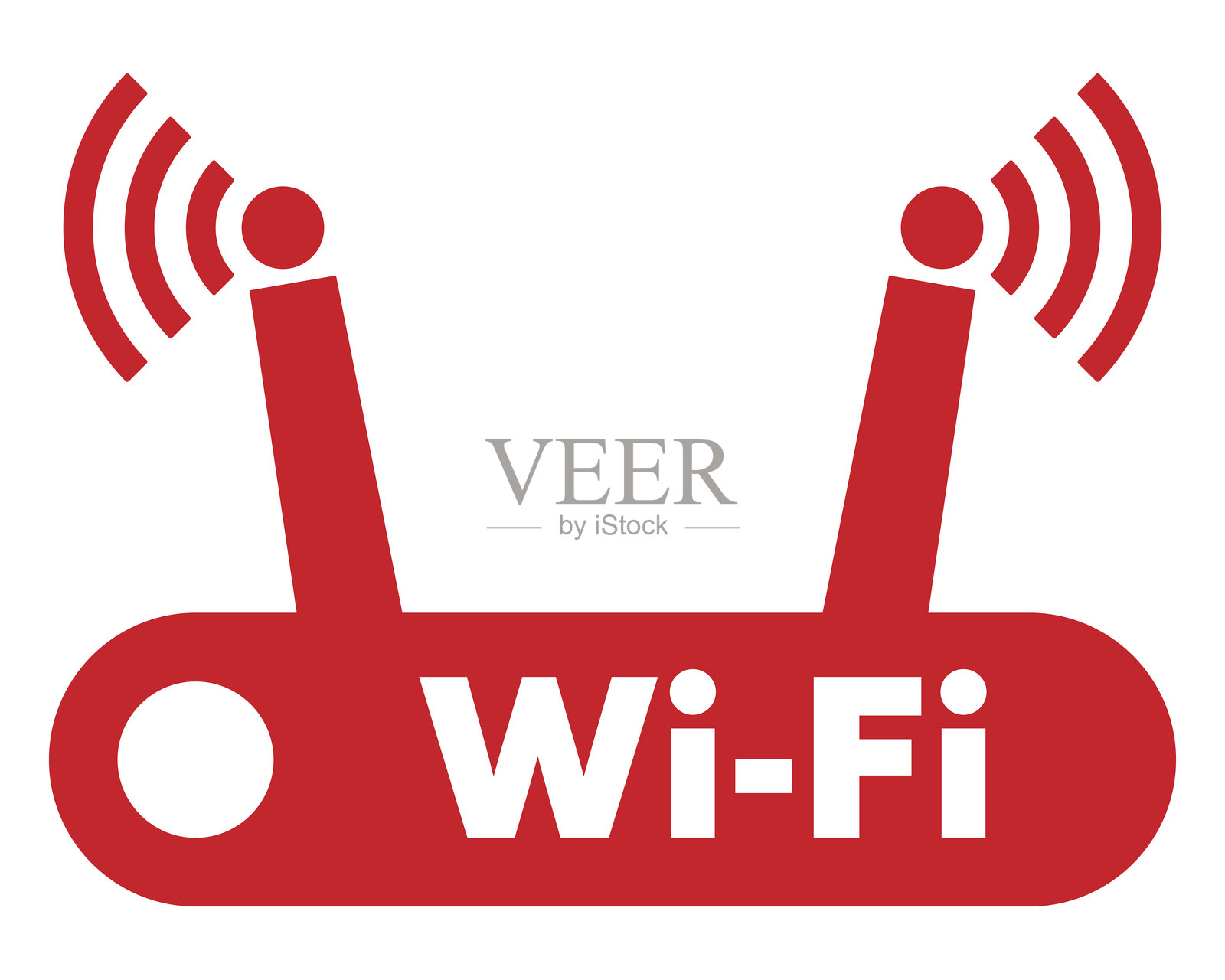 路由器上的红色图标插画图片素材