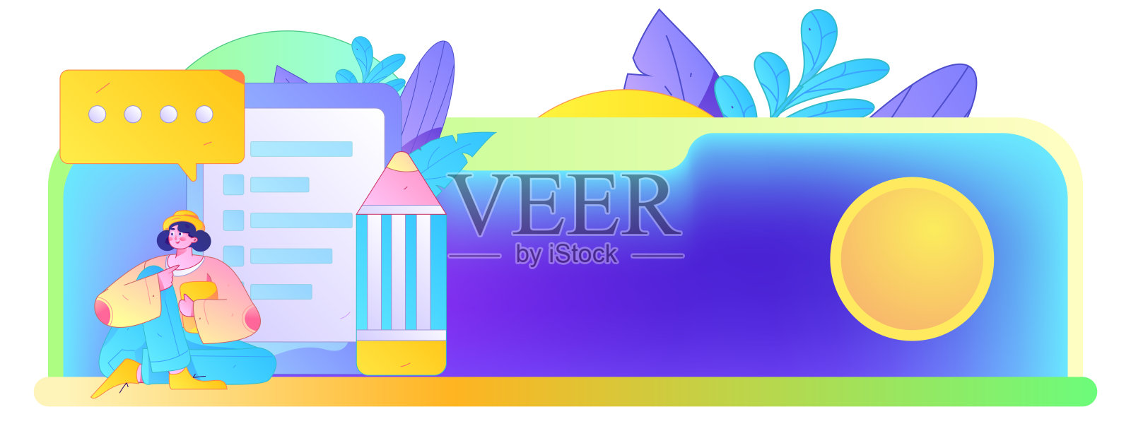 邀请朋友进行问卷调查的扁平矢量概念手绘插图插画图片素材