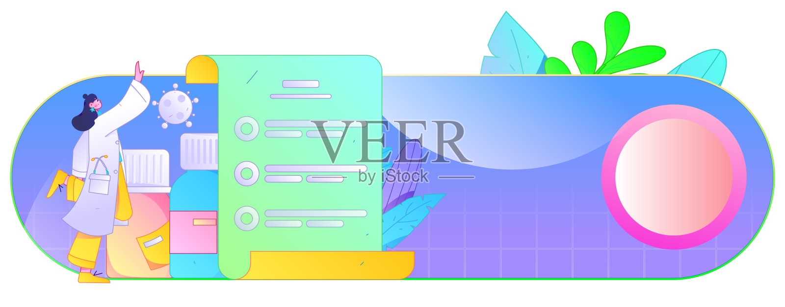 医务人员抗击疫情的扁平矢量概念手绘插图插画图片素材