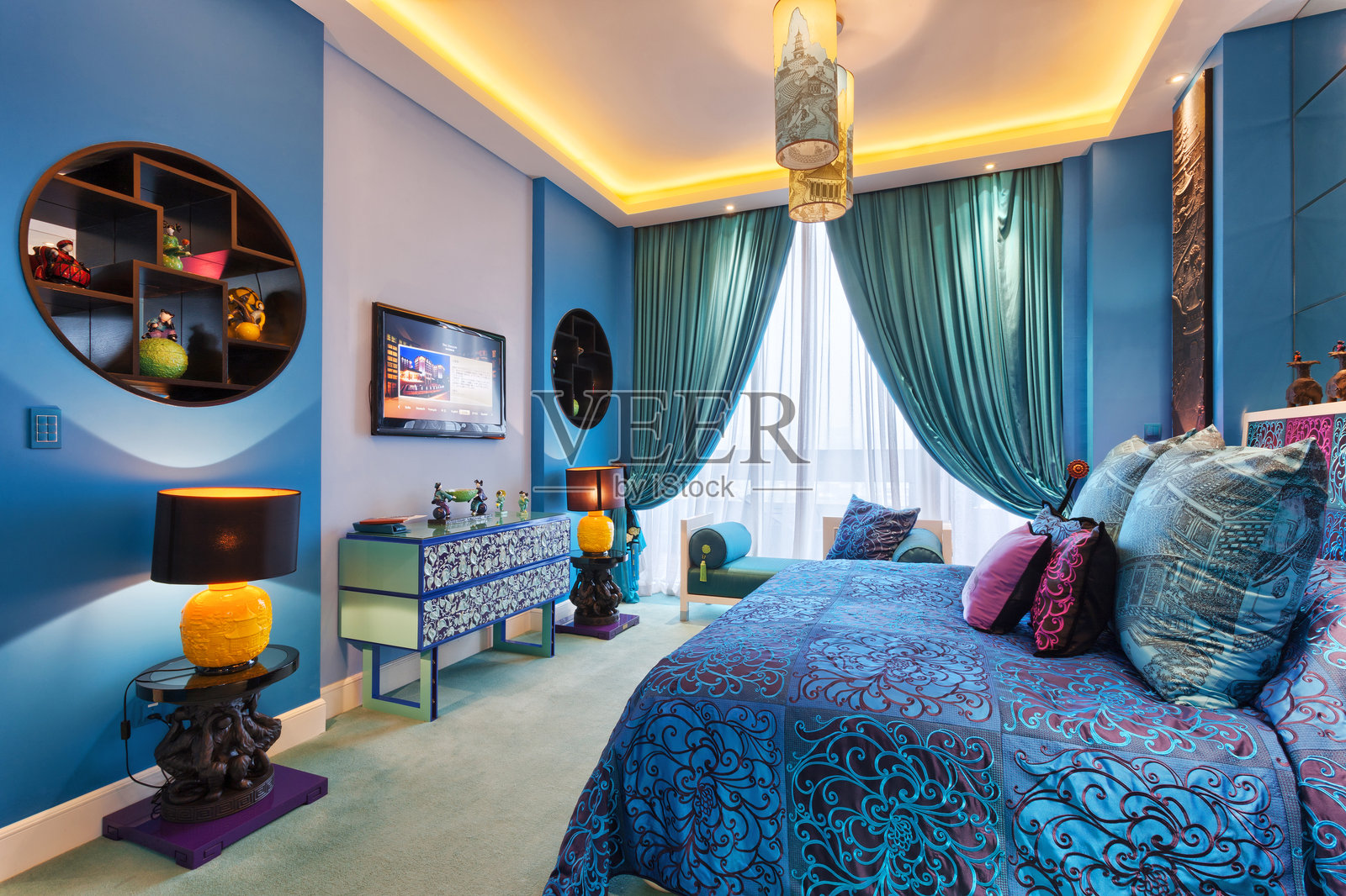 现代简洁卧室照片摄影图片