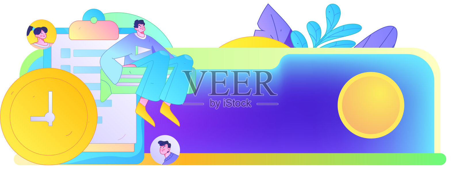 进行工作面试的人员扁平矢量概念操作手绘插图插画图片素材