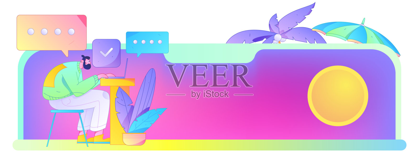 与顾问沟通的扁平矢量角色概念操作手绘插图插画图片素材