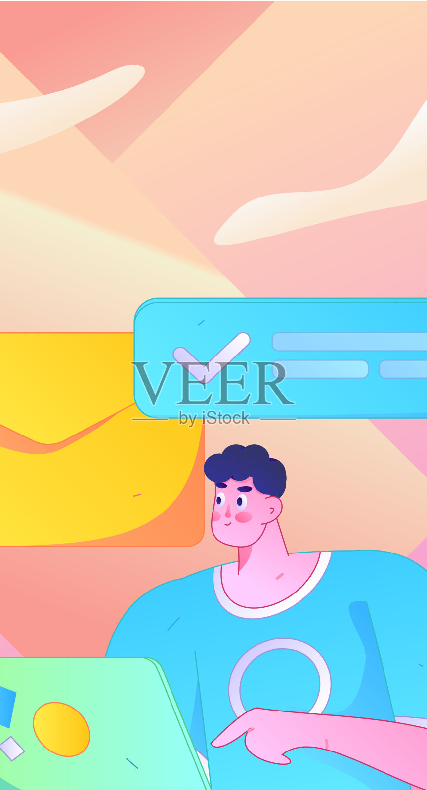 与顾问沟通的扁平矢量角色概念操作手绘插图插画图片素材