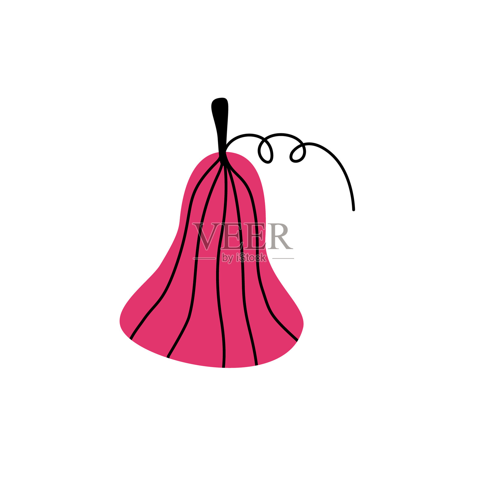 孤立的秋季南瓜。可爱的南瓜，简单天真的风格。插画图片素材