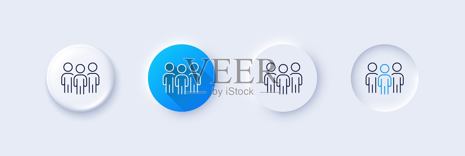 团队合作线条图标。商业团队标志。线条图标。矢量图。插画图片素材