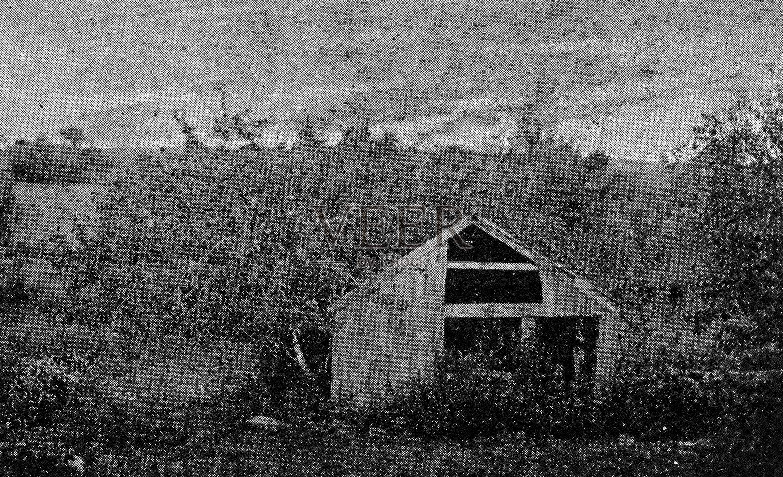 马萨诸塞州伍斯特及周边的古董图像：沃伦山插画图片素材