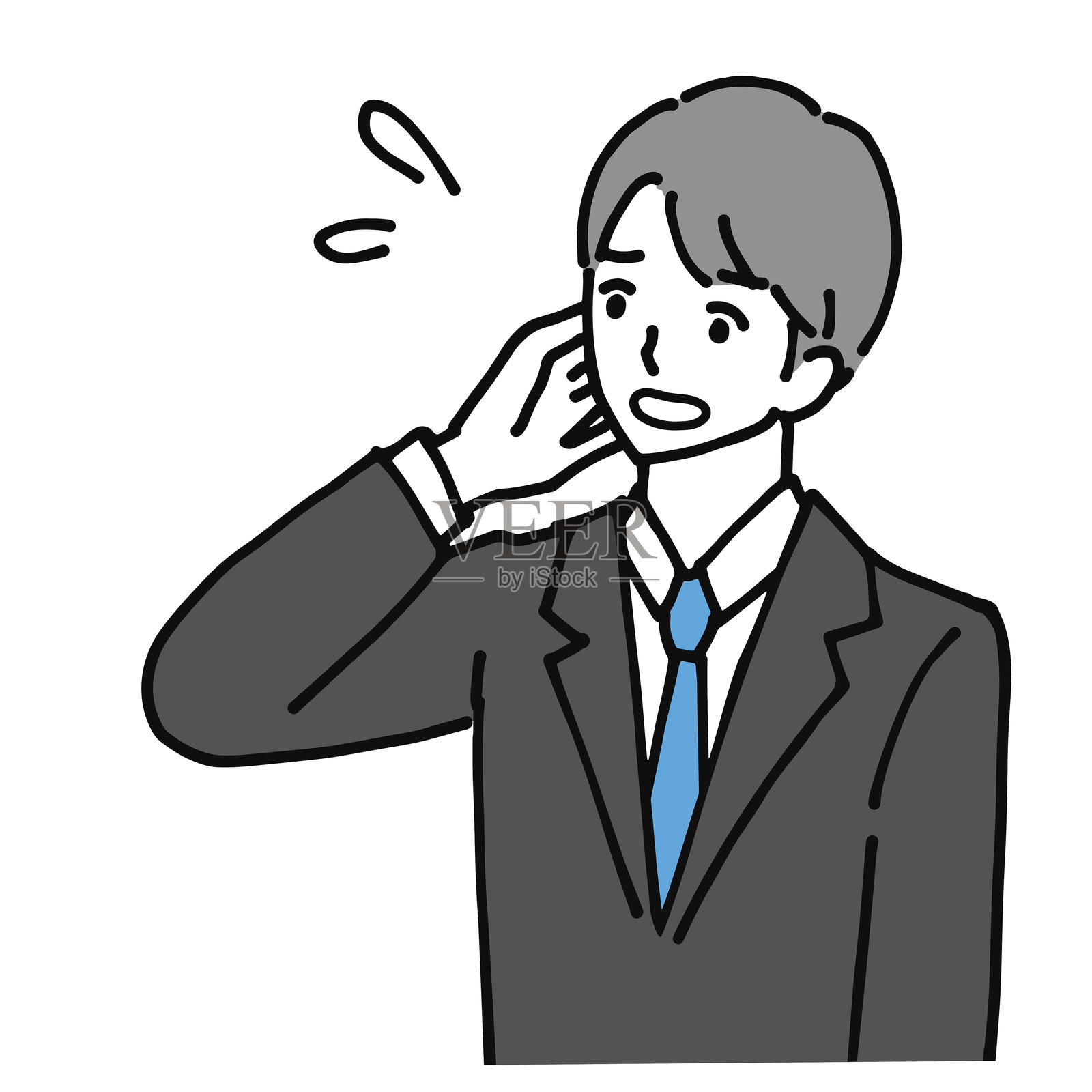 一位不满的商人插图。插画图片素材