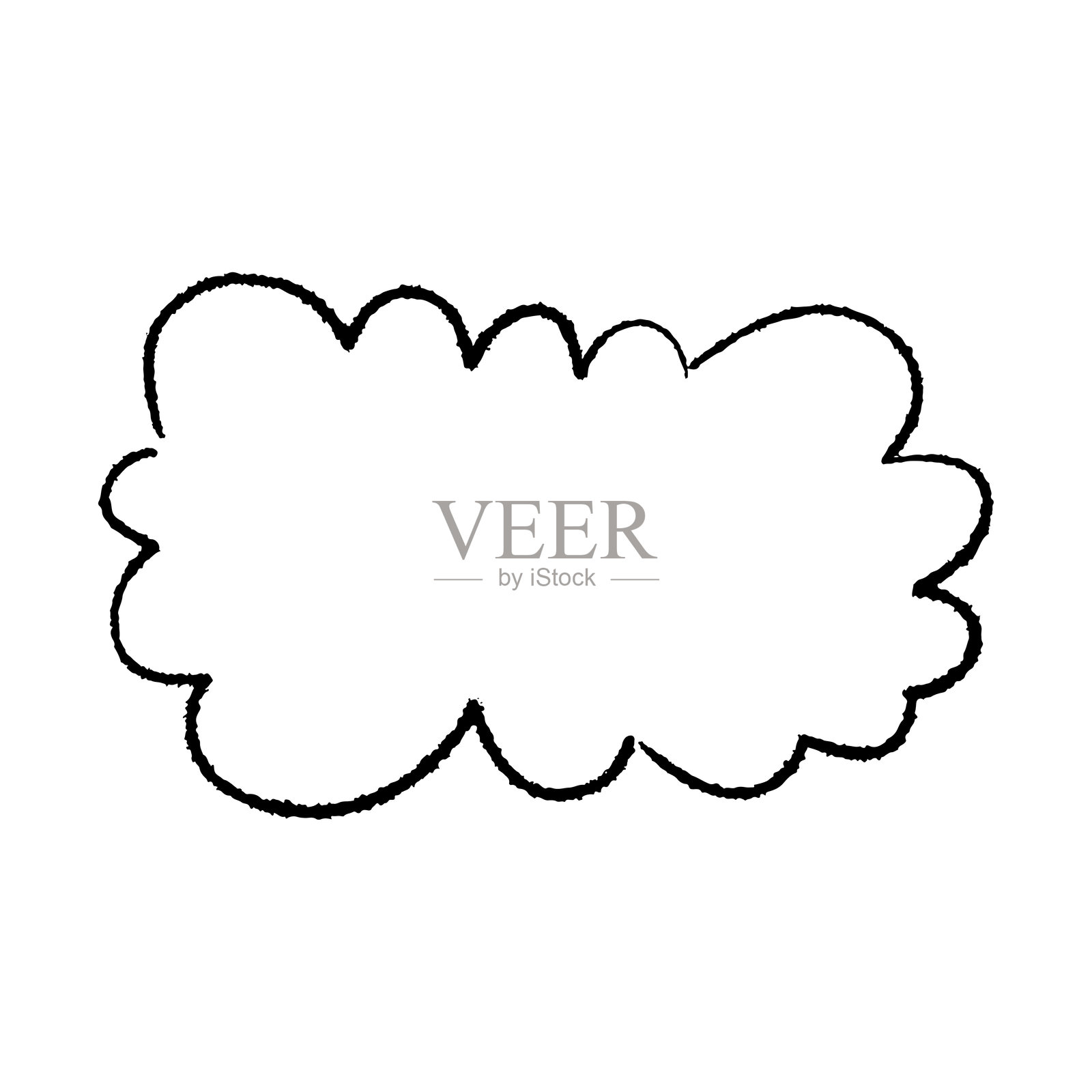 手绘的蓬松对话气泡插画图片素材